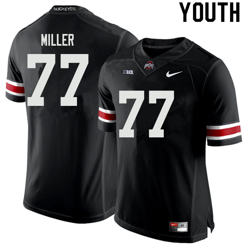 Ohio State Buckeyes Harry Miller Youth #77 Black Authentic Stitched College Football Jersey